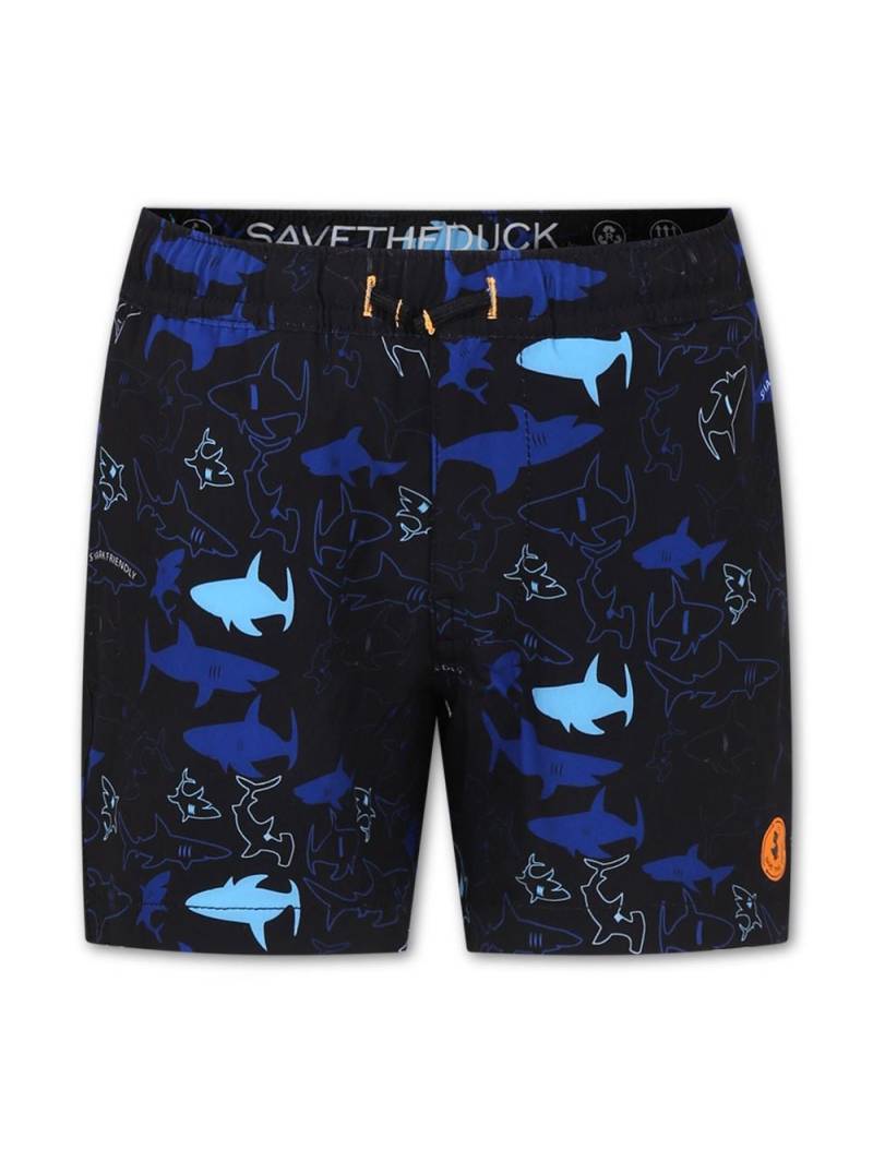 Save The Duck Kids shark-print swim shorts - Black von Save The Duck Kids