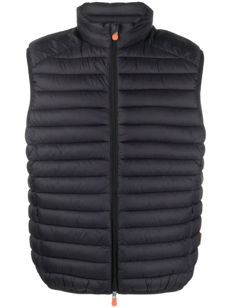 Save The Duck logo-patch padded gilet - Black von Save The Duck