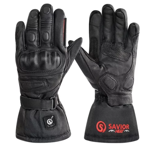 Savior Glacier Crystal Damen Beheizbarer Finger Handschuh SHGS07 - schwarz (Grösse: XS - 6) von Savior