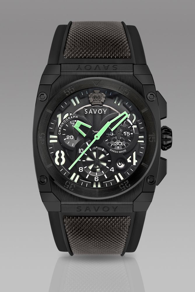 Savoy Luxus Midway 41mm Swiss Made Quartz Chrono Black von Savoy