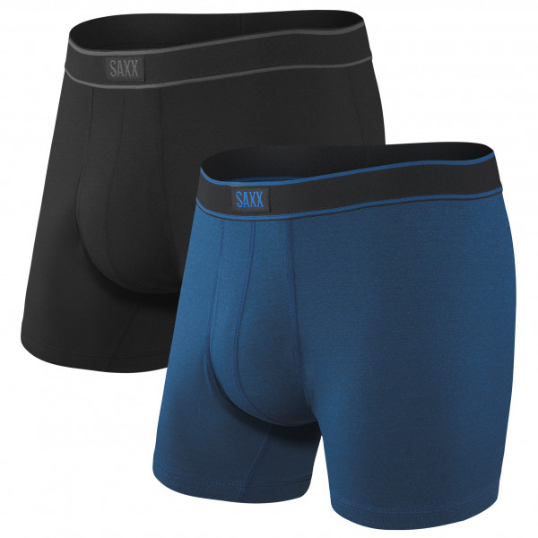 Saxx - Daytripper Boxer Brief Fly 2-Pack - Kunstfaserunterwäsche Gr L;M;S;XL;XXL blau/schwarz;grau von Saxx