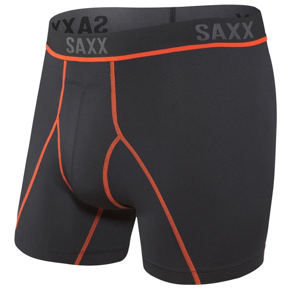 Saxx - Kinetic Light-Compression Mesh Boxer Brief - Kunstfaserunterwäsche Gr M schwarz/grau von Saxx