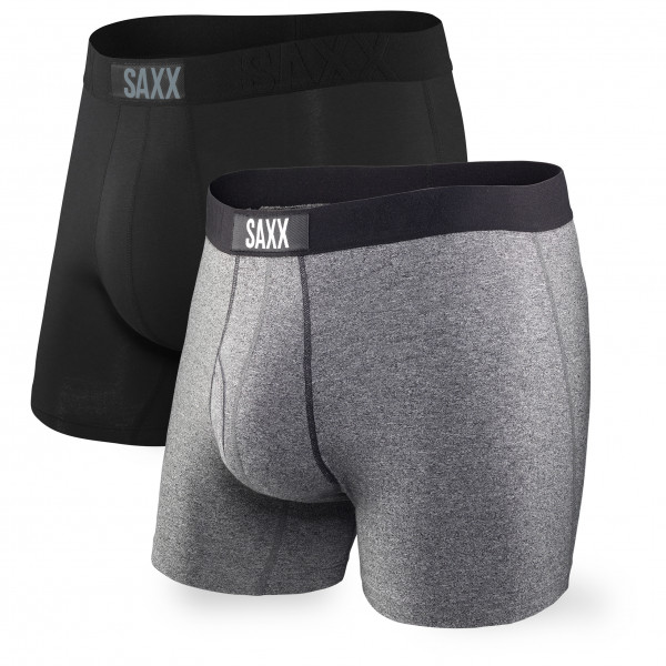 Saxx - Vibe Super Soft Boxer Brief 2-Pack - Kunstfaserunterwäsche Gr M grau/schwarz von Saxx