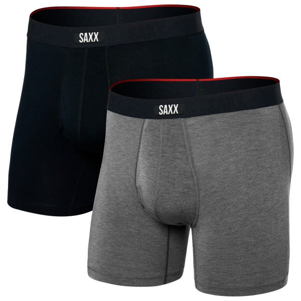 Saxx - Vibe Xtra Boxer Brief Fly 2-Pack - Kunstfaserunterwäsche Gr XXL grau/schwarz Saxx - Vibe Xtra Boxer Brief Fly 2-Pack - Kunstfaserunterwäsche Gr XXL grau/schwarz von Saxx