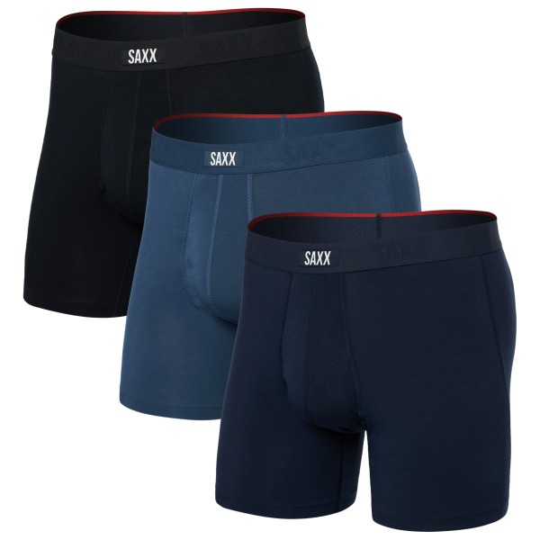 Saxx - Vibe Xtra Boxer Brief Fly 3-Pack - Kunstfaserunterwäsche Gr XXL blau von Saxx