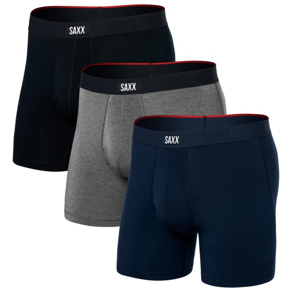 Saxx - Vibe Xtra Boxer Brief Fly 3-Pack - Kunstfaserunterwäsche Gr XXL blau von Saxx