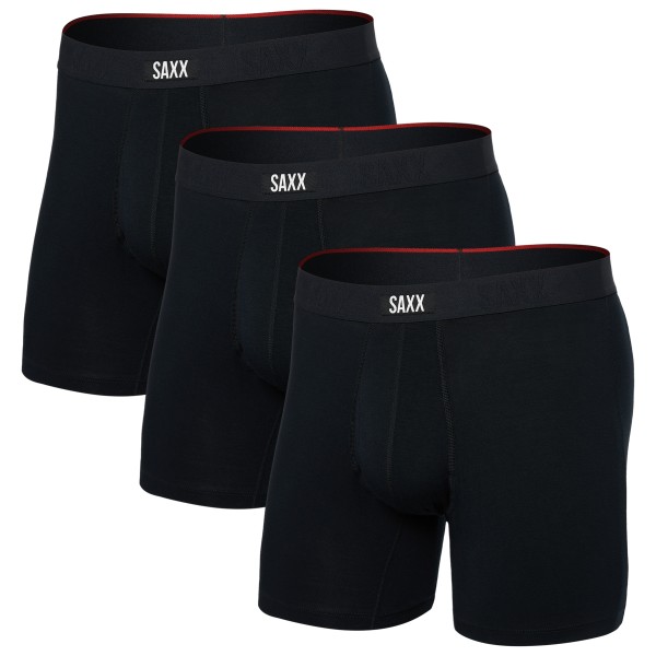 Saxx - Vibe Xtra Boxer Brief Fly 3-Pack - Kunstfaserunterwäsche Gr XXL schwarz von Saxx