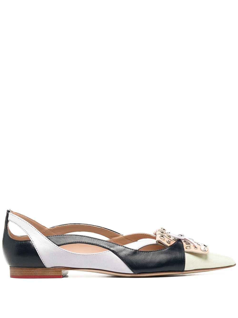 Scarosso bow-detail pointed-toe ballerina shoes - Neutrals von Scarosso