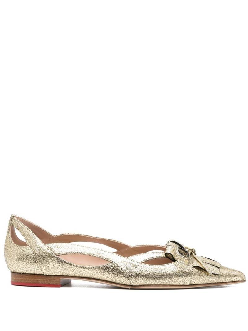 Scarosso pointed toe ballerina pumps - Gold von Scarosso