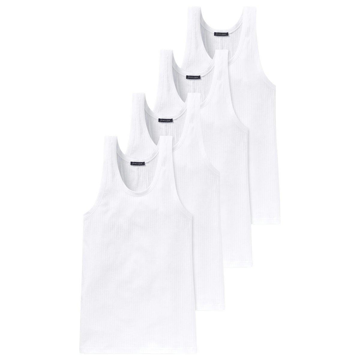 4er Pack Cotton Essentials Authentic - Unterhemd Herren Weiss XXL von Schiesser