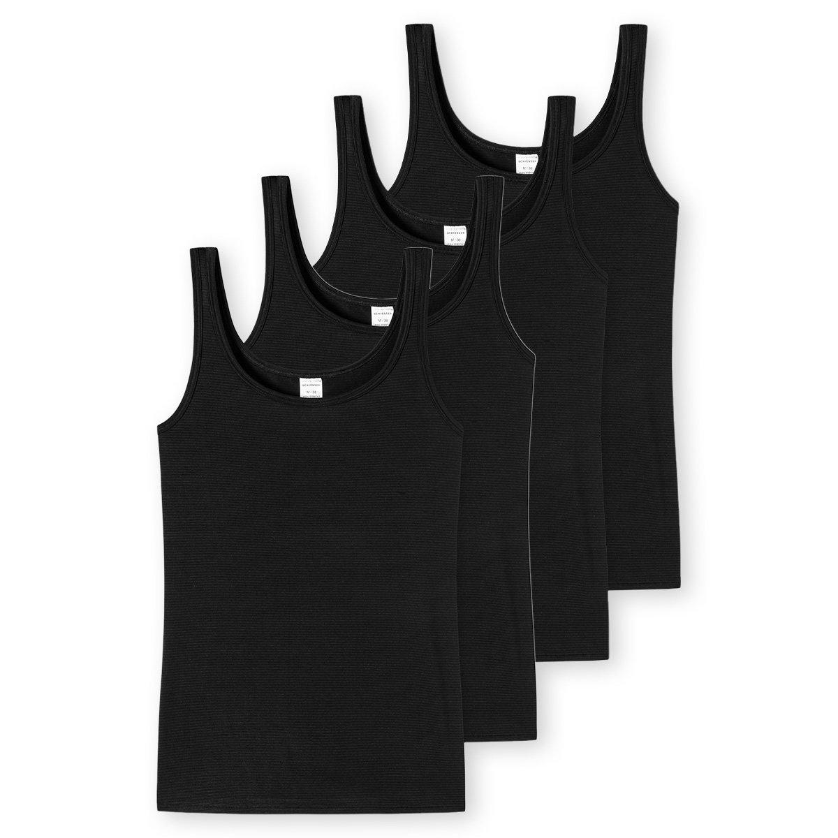 4er Pack Modal Essentials - Trägertop Damen Schwarz 4XL von Schiesser