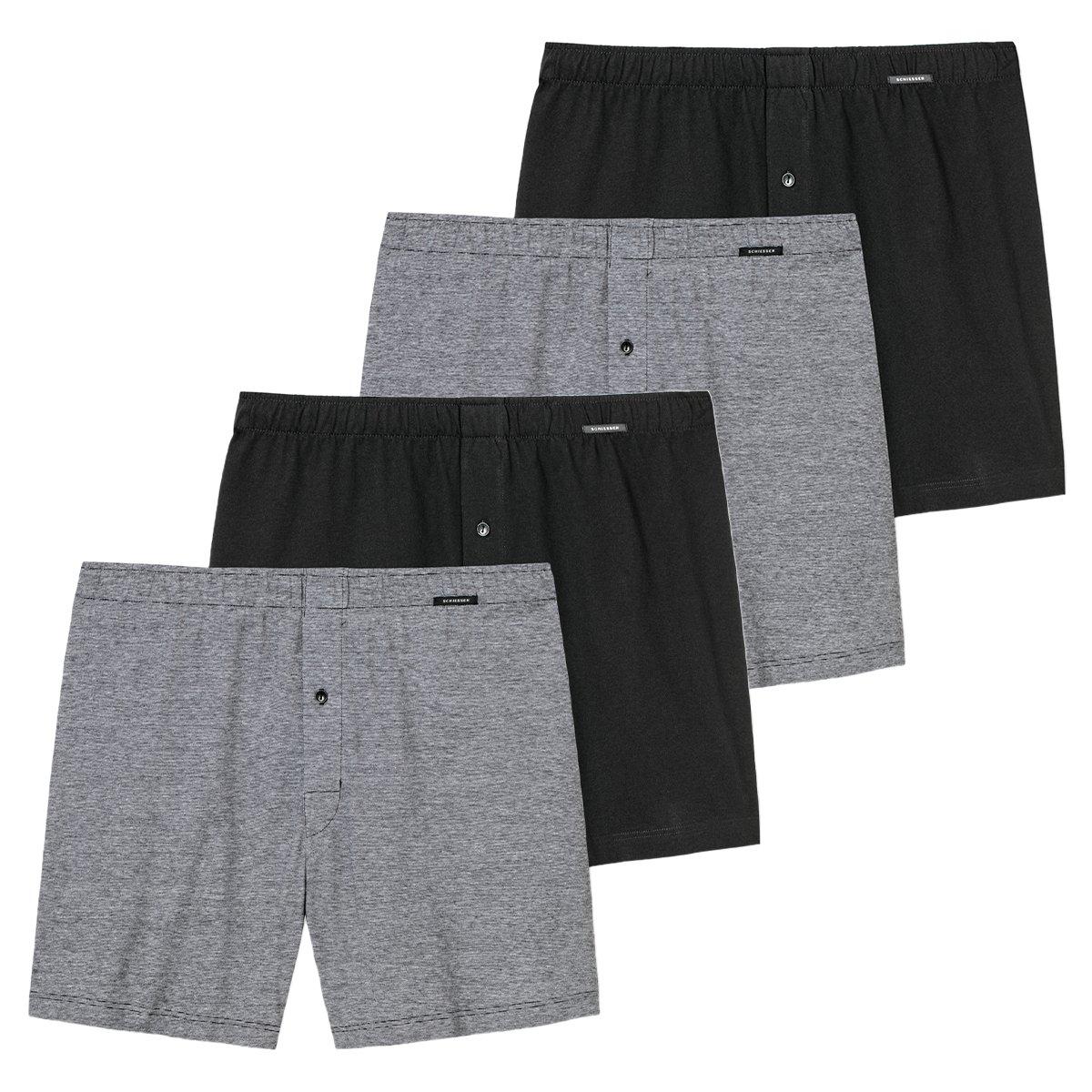 4er Pack Singel-jersey - Boxershorts Herren Schwarz L von Schiesser