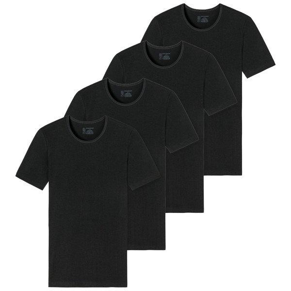 4er-pack - 955 - Organic Cotton - T-shirt Unterhemd Herren Schwarz L von Schiesser