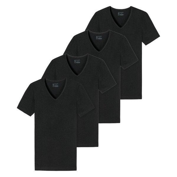 4er-pack - 955 - Organic Cotton - T-shirt Unterhemd Mit Rundhals Herren Schwarz XXL von Schiesser