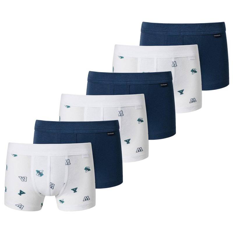 6er Pack Feinripp Organic Cotton - Retro Short Pant Jungen Dunkelblau 98 von Schiesser