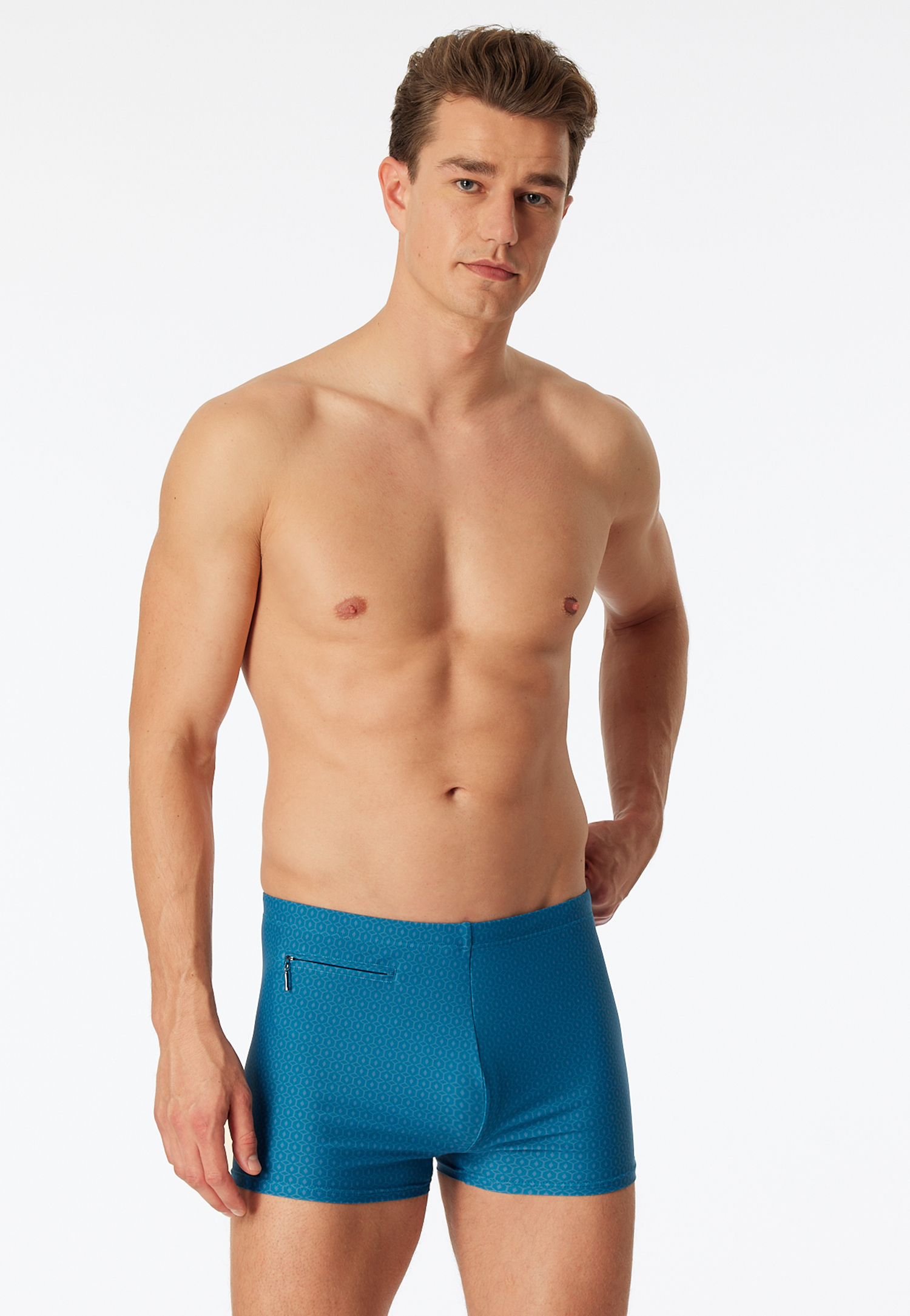 Badehose mit Bein Wirkware Retro petrol - Classic Swim 4 von Schiesser