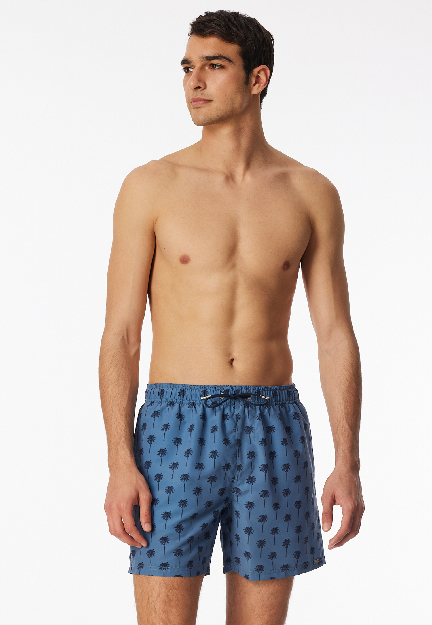 Badeshorts Webware recycelt Palmen atlantikblau - Aqua 7 Badeshorts Webware recycelt Palmen atlantikblau - Aqua 7 von Schiesser