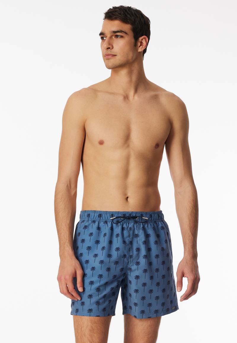 Badeshorts Webware recycelt Palmen atlantikblau - Aqua 7 von Schiesser
