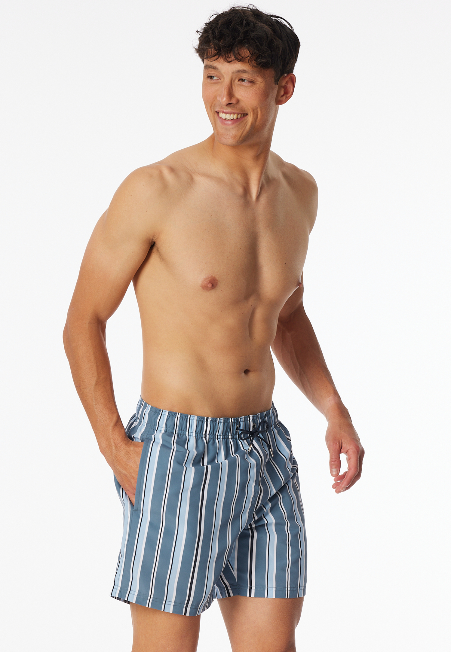 Badeshorts Webware recycelt Streifen atlantikblau - Aqua 8 Badeshorts Webware recycelt Streifen atlantikblau - Aqua 8 von Schiesser