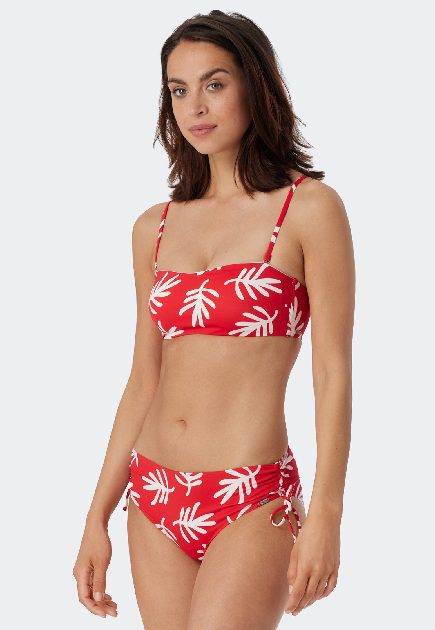 Bandeau Bikini-Top gefüttert Softcups variable Träger Korallen rot - Mix & Match Coral Life L von Schiesser