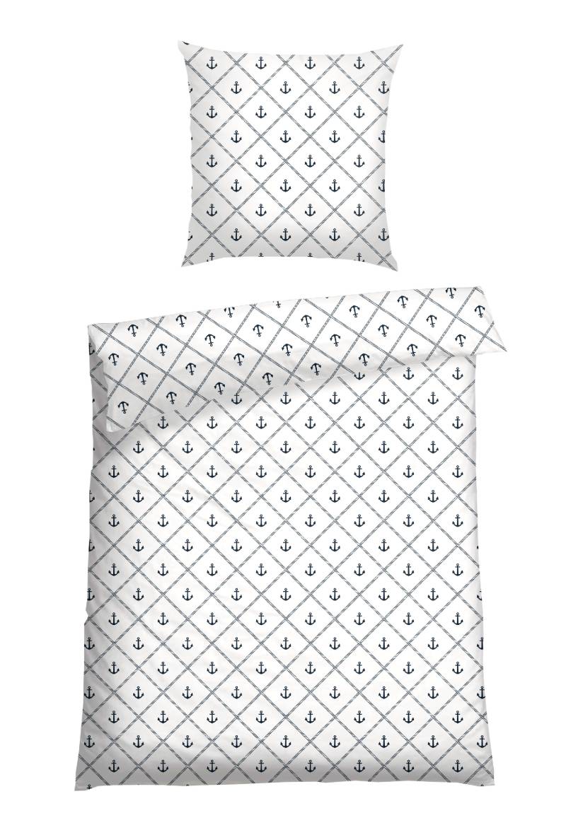 Bettwäscheset zweiteilig Renforcé weiß gemustert - SCHIESSER Home 135*200 von Schiesser