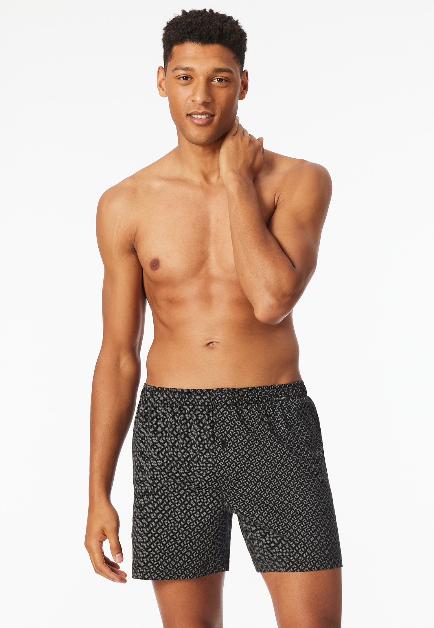 Boxershorts 2er-Pack Jersey uni / schwarz gemustert - Boxershorts Multipacks 9 Boxershorts 2er-Pack Jersey uni / schwarz gemustert - Boxershorts Multipacks 9 von Schiesser