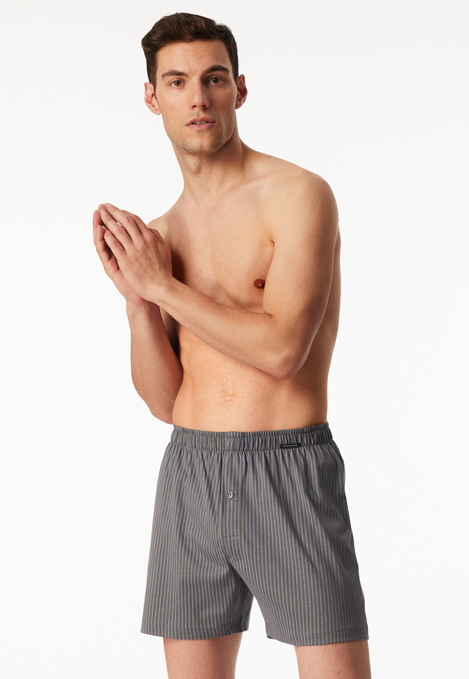 Boxershorts 2er-Pack Jersey uni gemustert - Boxershorts Multipack 5 von Schiesser
