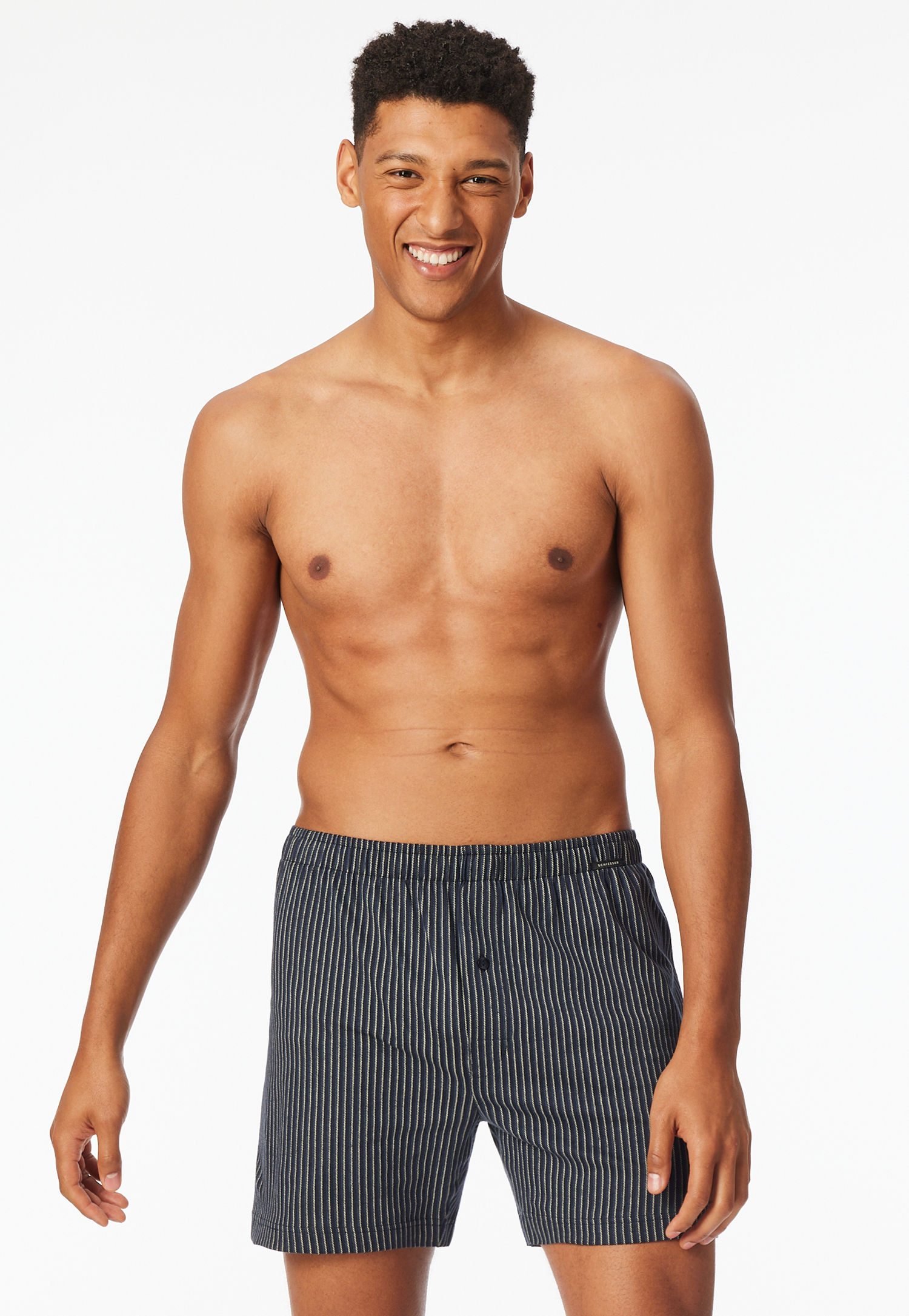 Boxershorts 2er-Pack Jersey uni gemustert - Boxershorts Multipacks 6 von Schiesser