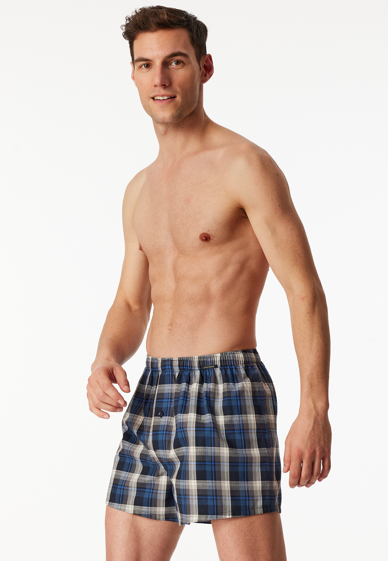 Boxershorts 2er-Pack Webware Karo mehrfarbig - Boxershorts Multipack 10 von Schiesser