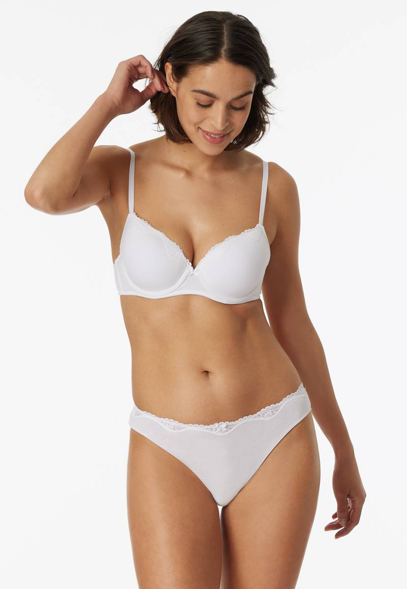 Bügel-BH mit Schale und Spitze weiß - Pure Cotton 85C von Schiesser