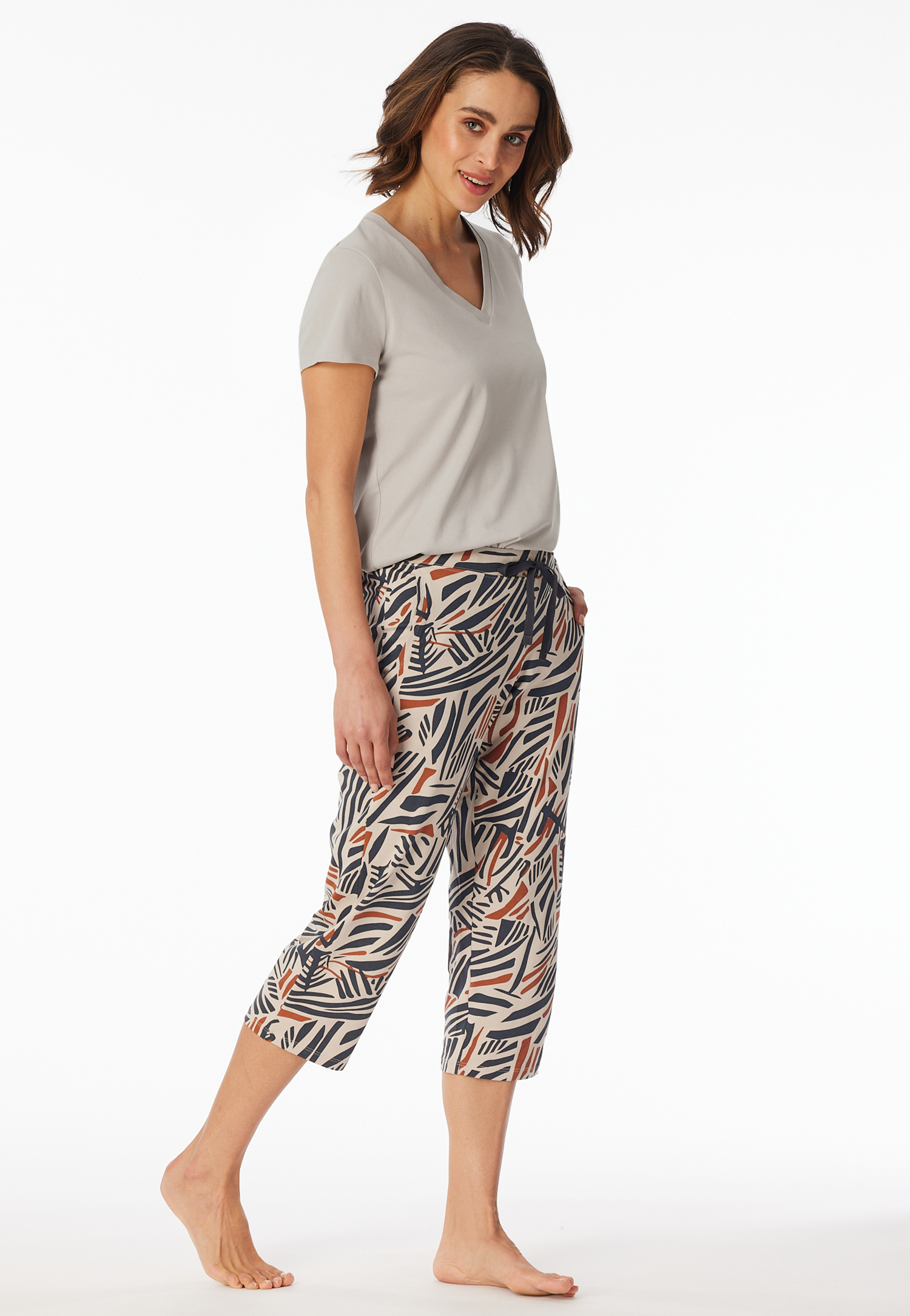 Hose 3/4-lang grau-jaspe gemustert - Mix+Relax 42 Hose 3/4-lang grau-jaspe gemustert - Mix+Relax 42 von Schiesser
