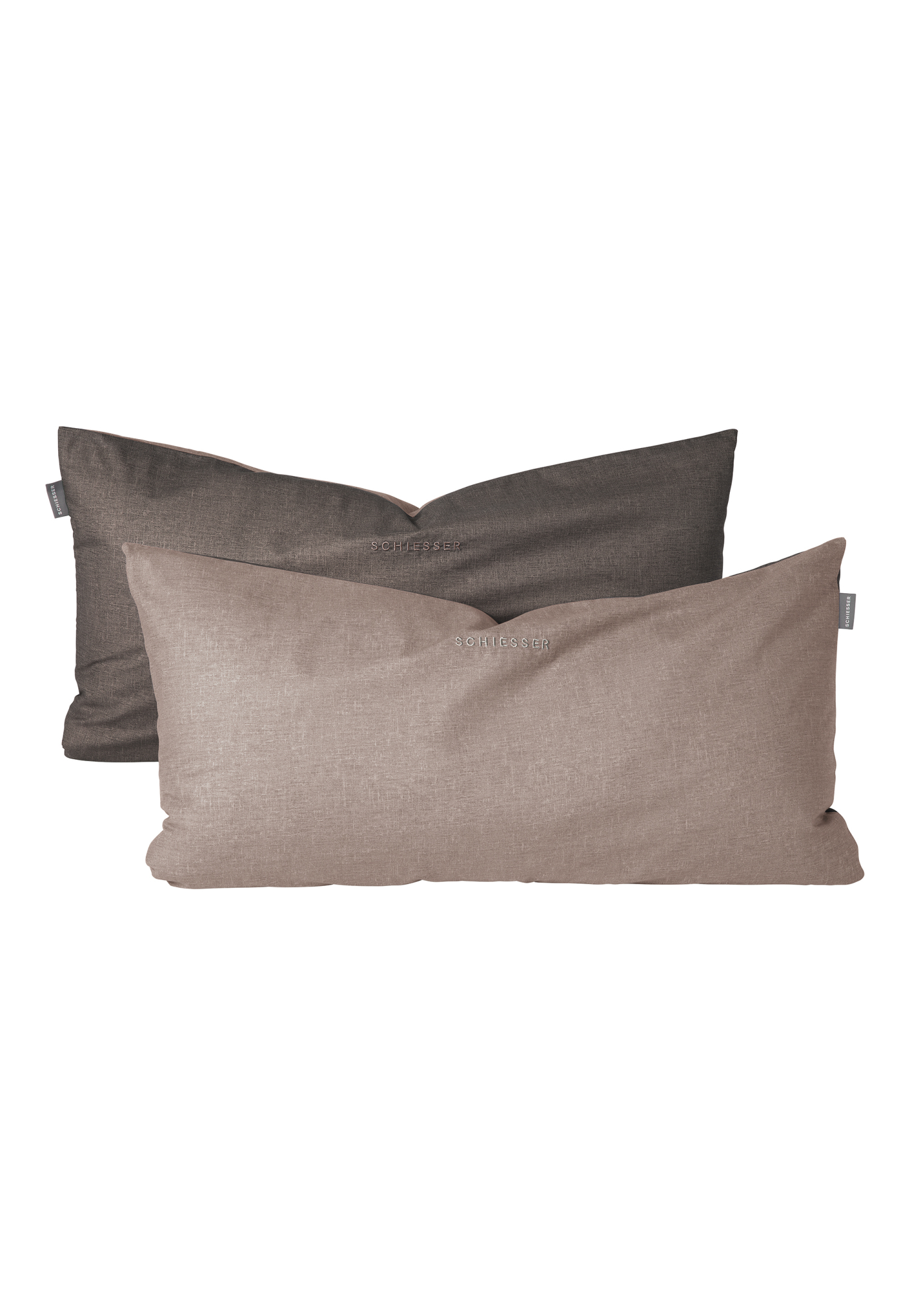 Kissenhüllen 2er-Set Renforcé silber - SCHIESSER Home 40*80 von Schiesser