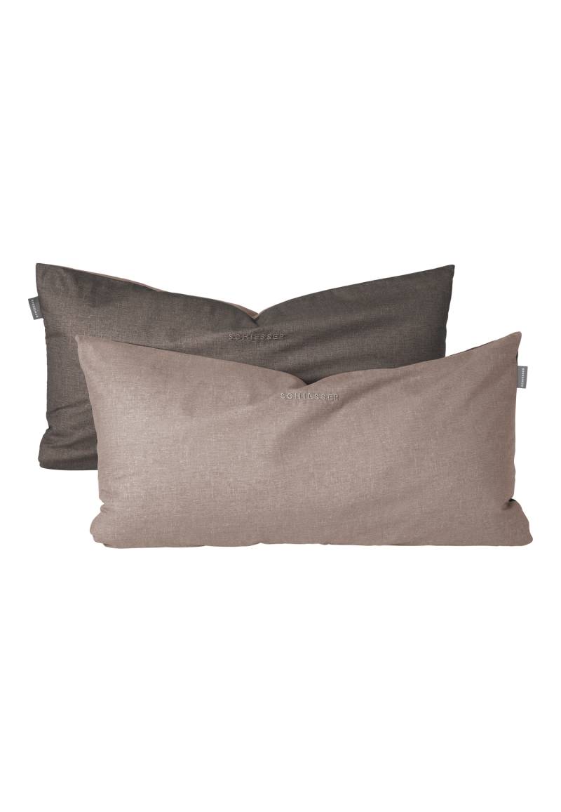 Kissenhüllen 2er-Set Renforcé silber - SCHIESSER Home 40*80 von Schiesser