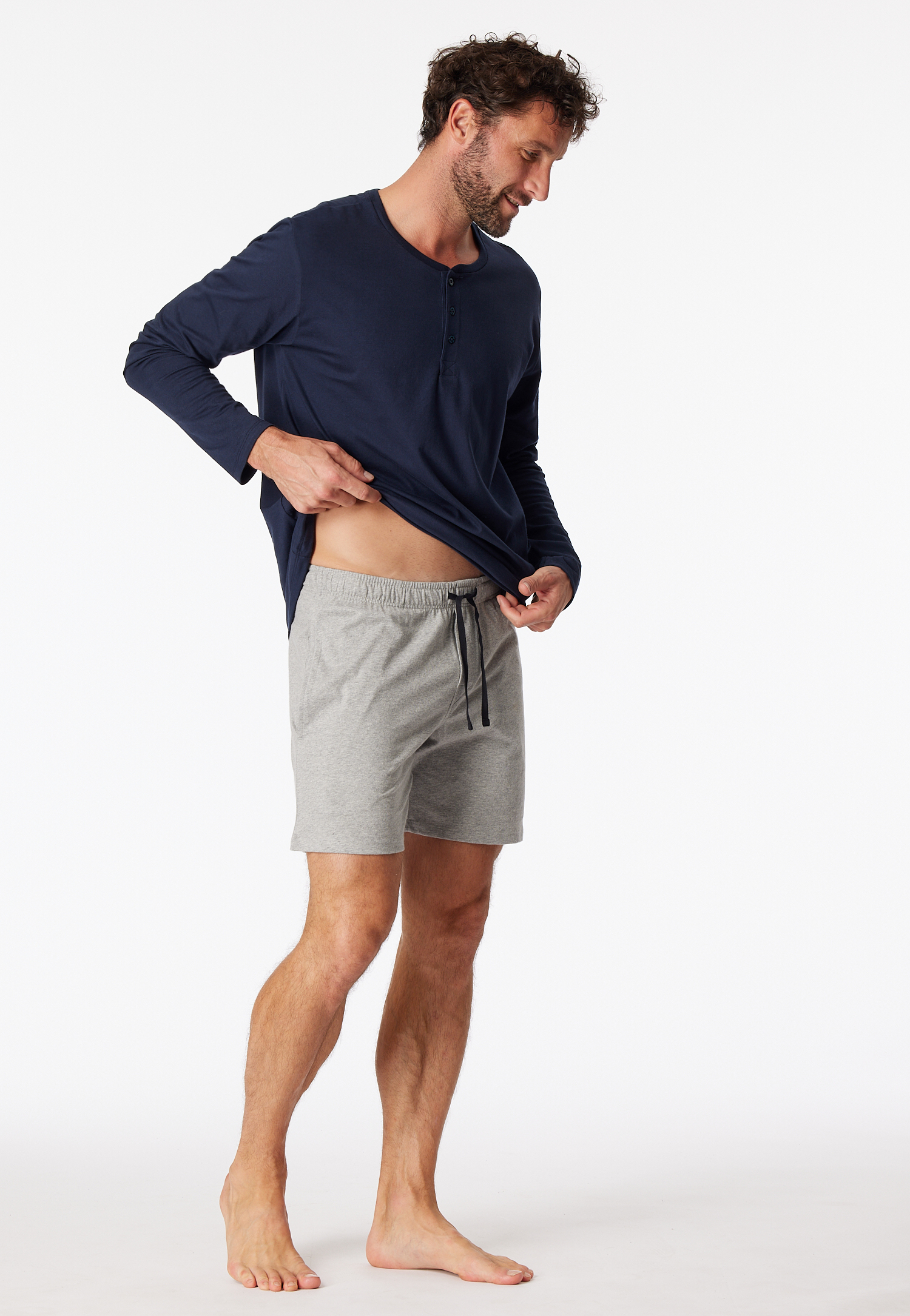 Long Boxer Jersey grau-meliert - Mix+Relax 48 von Schiesser