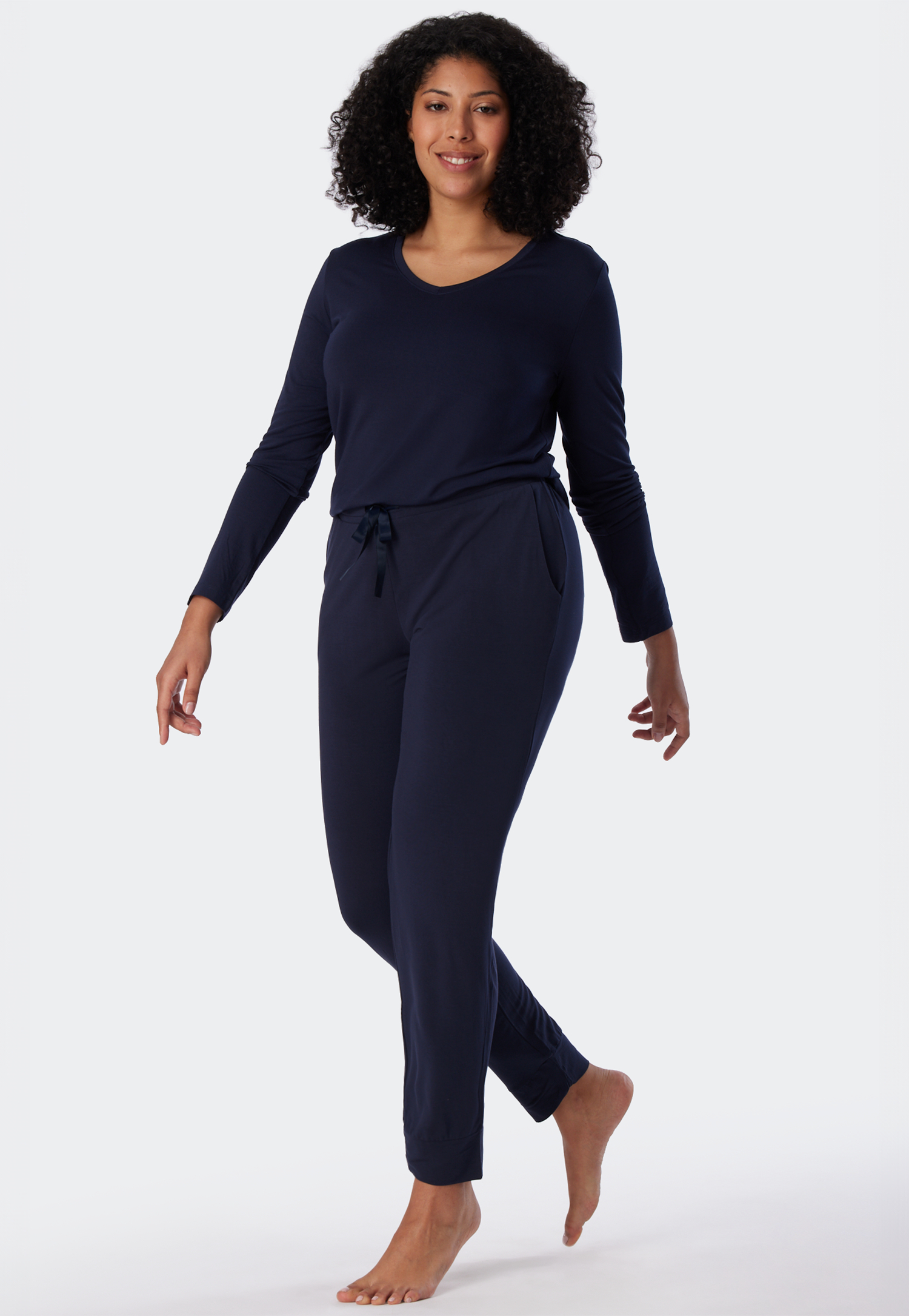 Loungehose lang Modal Bündchen blau - Mix+Relax 40 Loungehose lang Modal Bündchen blau - Mix+Relax 40 von Schiesser