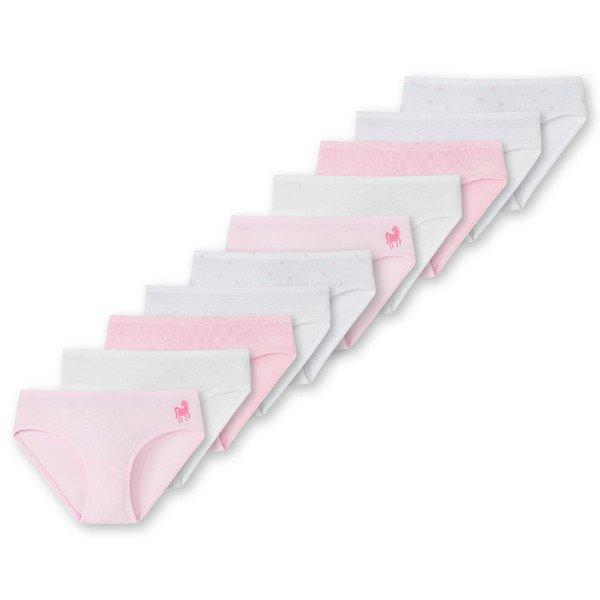 10er Pack 955 Kids Girls Organic Cotton - Slips Mädchen Rosa 104 von Schiesser