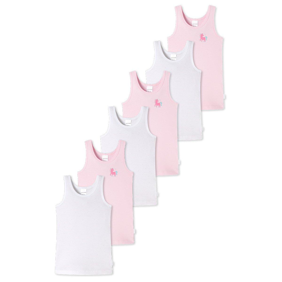 6er Pack Kids Girls Feinripp Organic Cotton - Unterhemd Mädchen Multicolor 116 von Schiesser