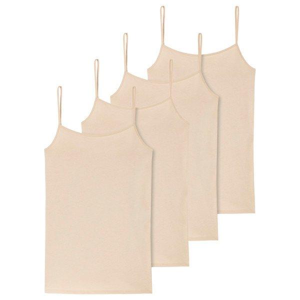 4er Pack 955 Organic Cotton - Spaghetti-top Damen Beige 3XL von Schiesser