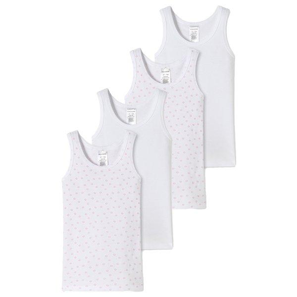 4er Pack Kids Girls Feinripp Organic Cotton - Unterhemd Mädchen Weiss 98 von Schiesser