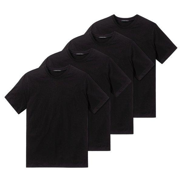 4er Pack American - T-shirt Rundhals Herren Schwarz L von Schiesser