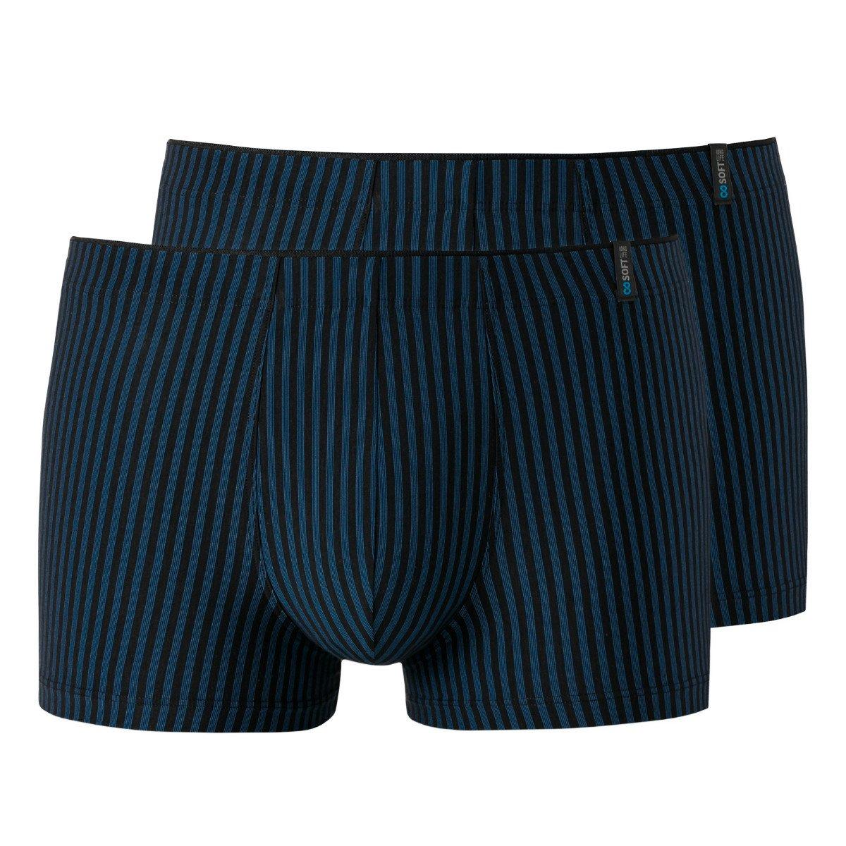 2er Pack Long Life Soft - Shorts Pants Herren Blau S von Schiesser