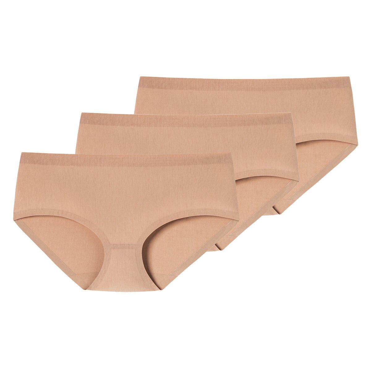 3er Pack Invisible Cotton - Panty Damen Braun XS von Schiesser