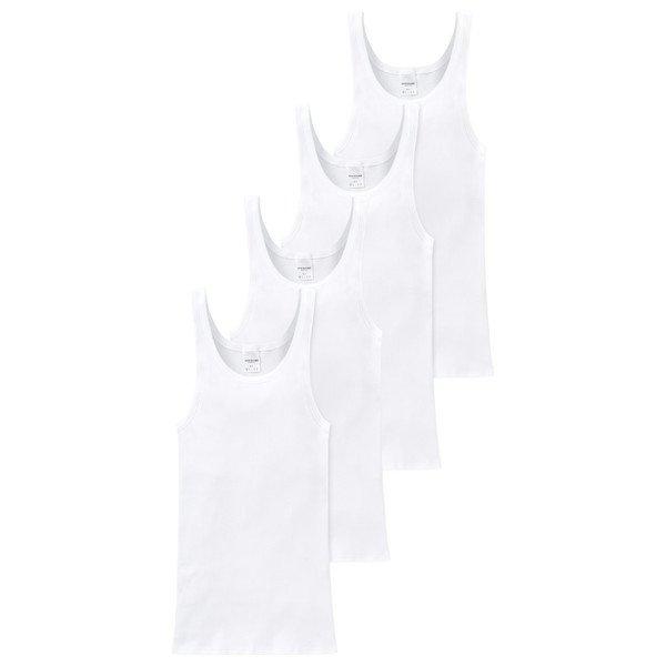 4er Pack Cotton Essentials Doppelripp - Unterhemd Herren Weiss XXL von Schiesser