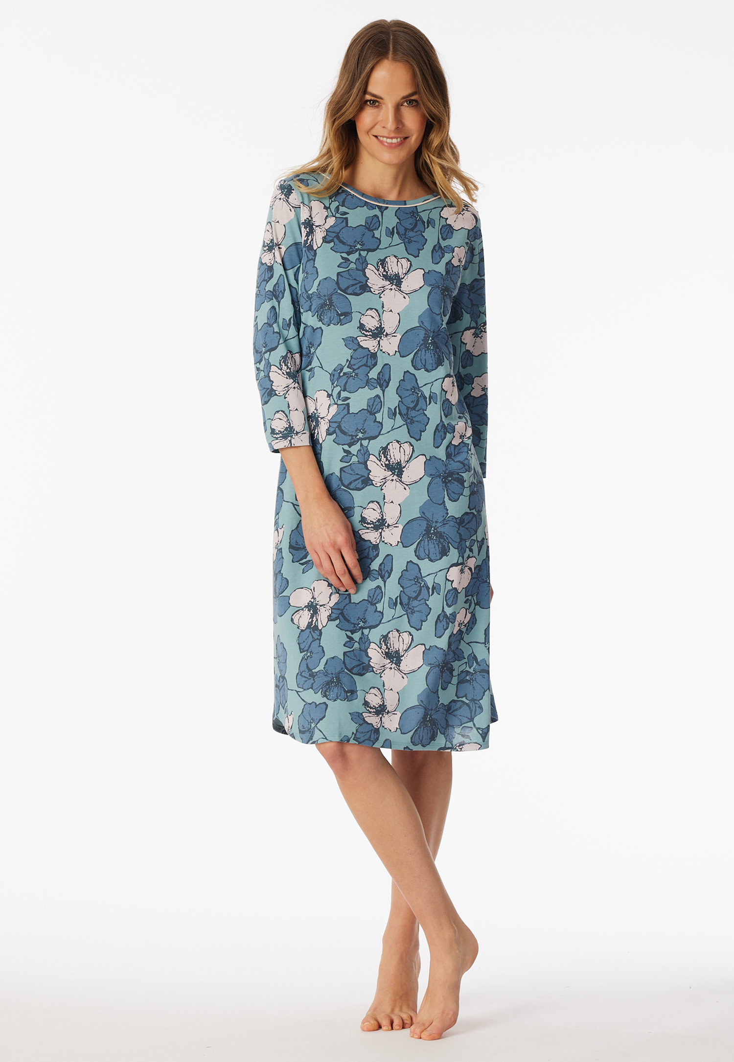 Nachthemd 3/4-Arm Blumenprint mineral - Comfort Nightwear 46 Nachthemd 3/4-Arm Blumenprint mineral - Comfort Nightwear 46 von Schiesser