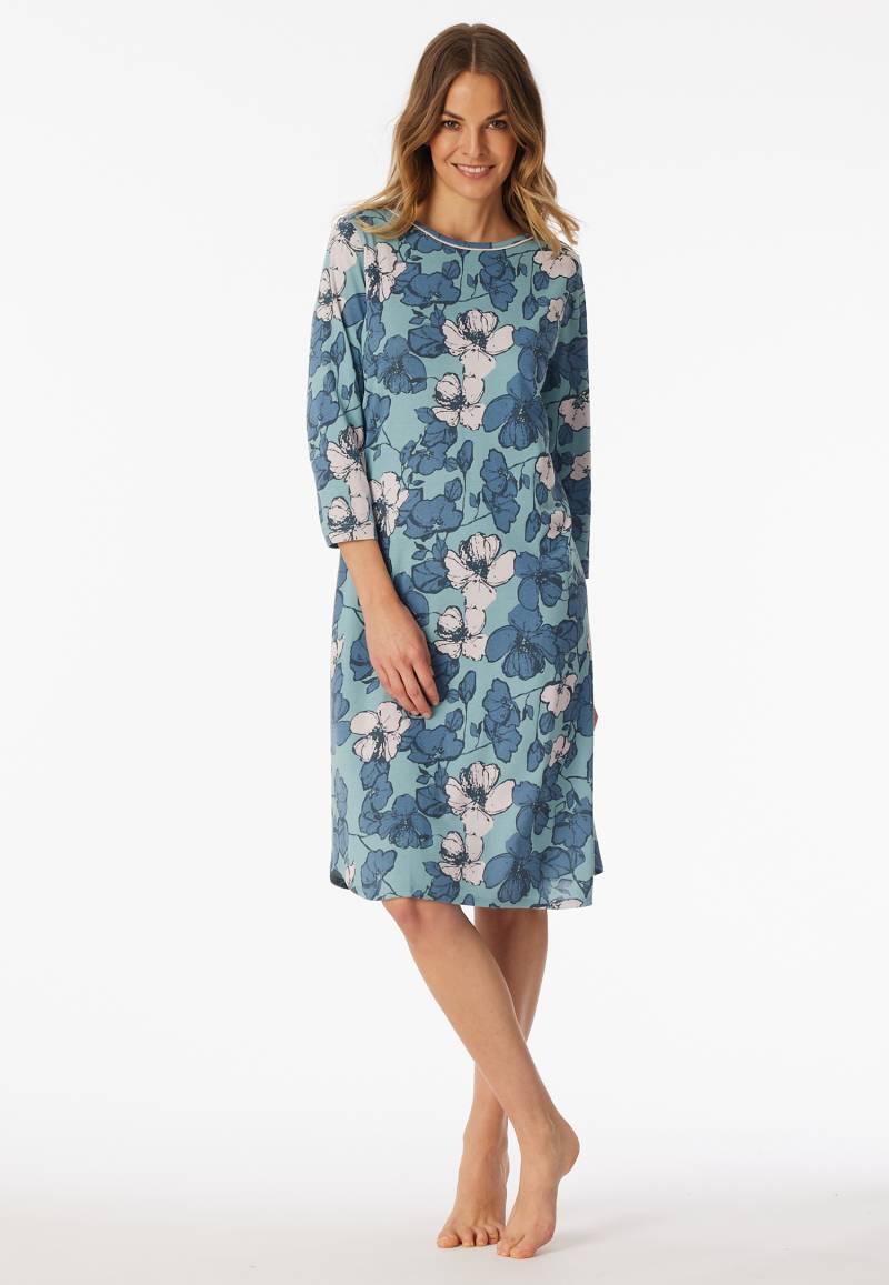 Nachthemd 3/4-Arm Blumenprint mineral - Comfort Nightwear 46 von Schiesser