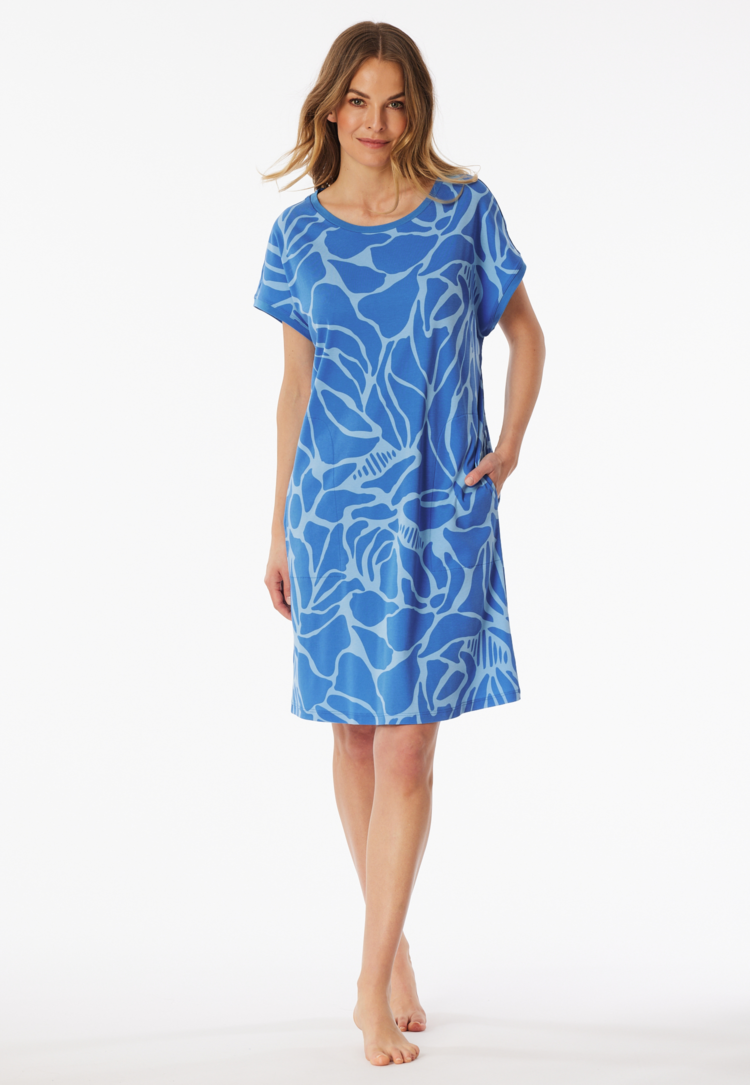 Nachthemd kurzarm Interlock hellblau - Modern Nightwear 38 von Schiesser