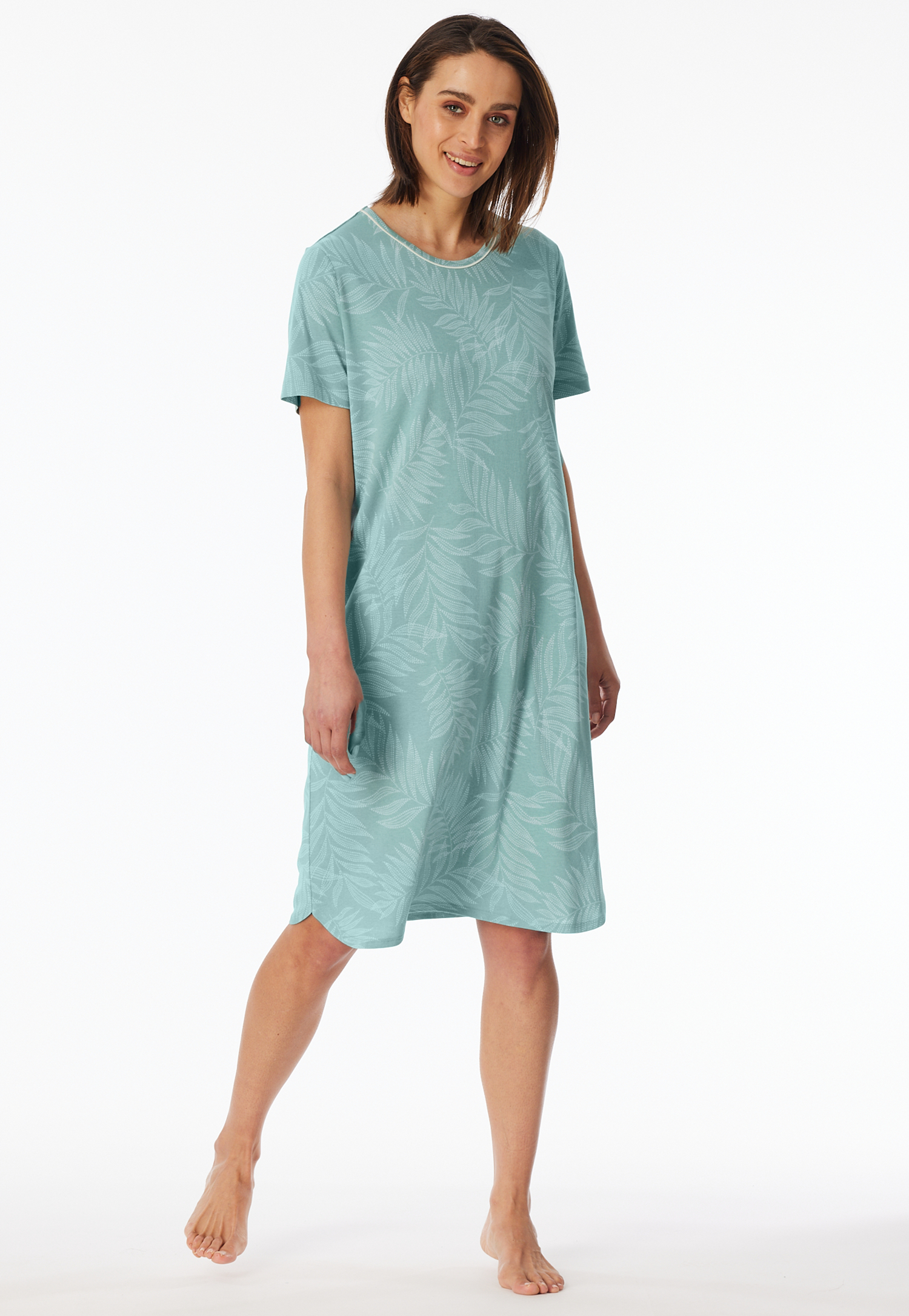 Nachthemd kurzarm Palmenprint jade - Comfort Nightwear 46 Nachthemd kurzarm Palmenprint jade - Comfort Nightwear 46 von Schiesser