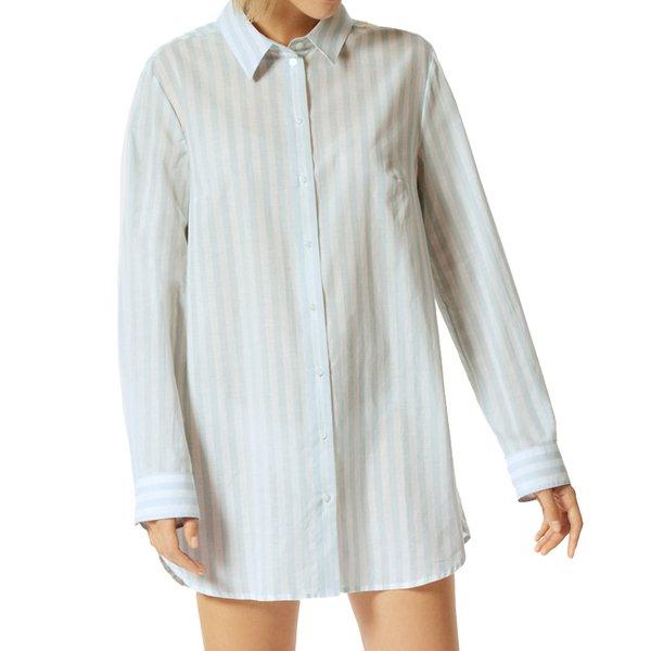 Pyjama Story - Sleepshirt Nachthemd - 80 Cm Lang Damen Blau 3XL von Schiesser