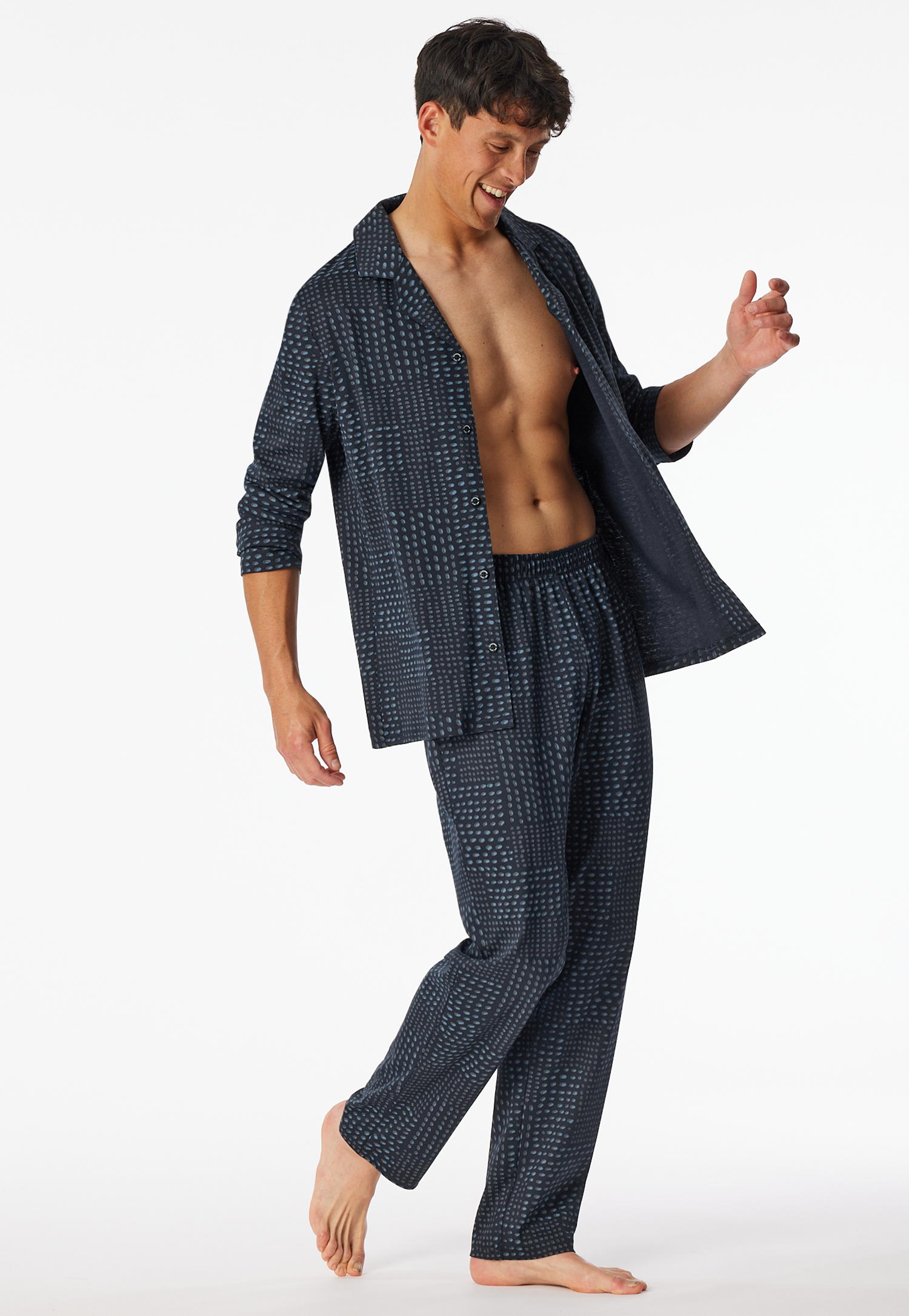 Pyjama lang Knopfleiste graphit - Fine Interlock 56 Pyjama lang Knopfleiste graphit - Fine Interlock 56 von Schiesser