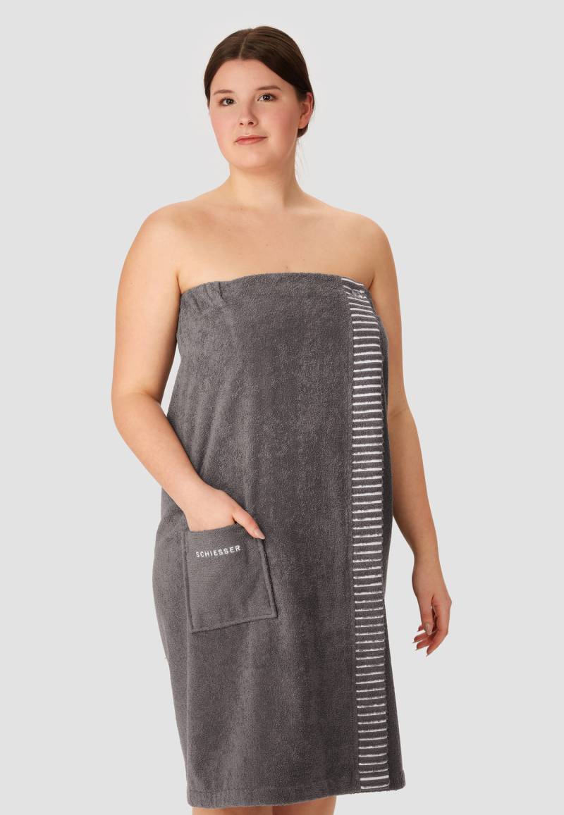 Sauna-Handtuch Knöpfe anthrazit - SCHIESSER Home 80*130 von Schiesser